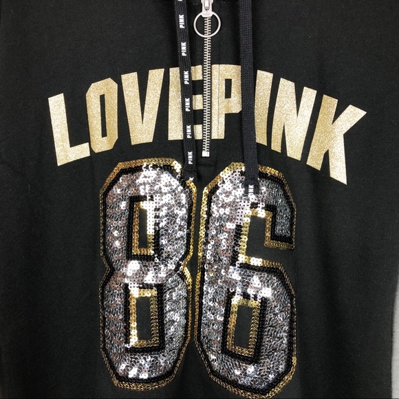 👍SOLD👍VS PINK SEQUIN BLING CAMPUS TUNIC PULLOVER - Picture 5 of 8